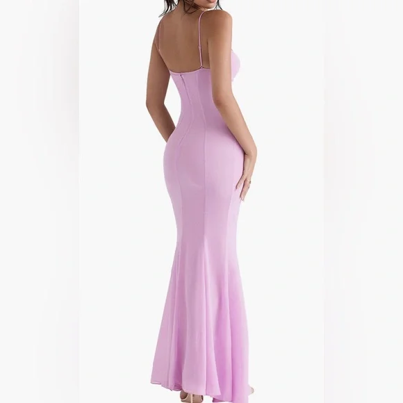 House of CB Loren Georgette Mermaid Gown NWT Large with Plus Cup - Picture 4 of 5